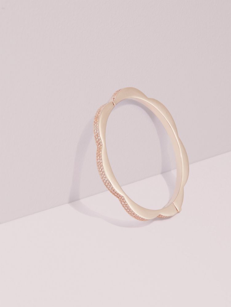 Sliced Scallops Pavé Hinged Bangle, , Product