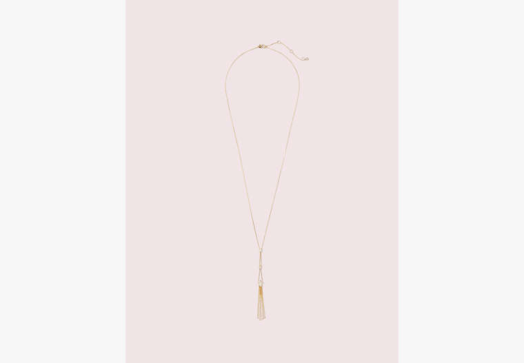 Kate Spade,stargaze statement y-necklace,Clear/Gold