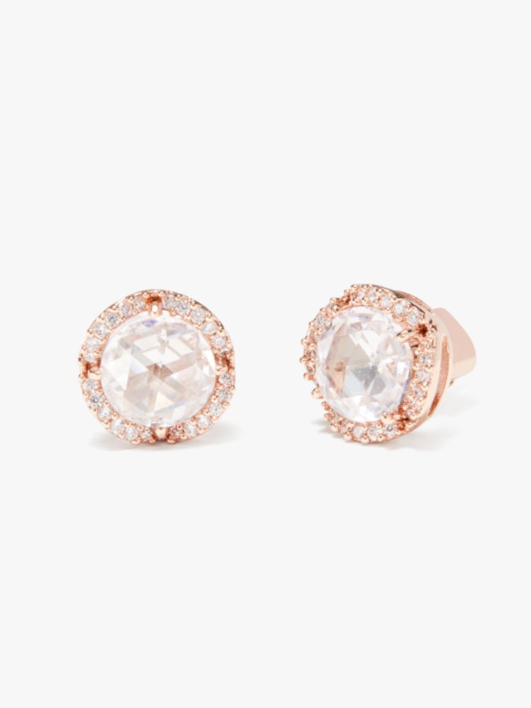 Kate Spade,that sparkle pavé round large studs,earrings,Clear/Rose Gold