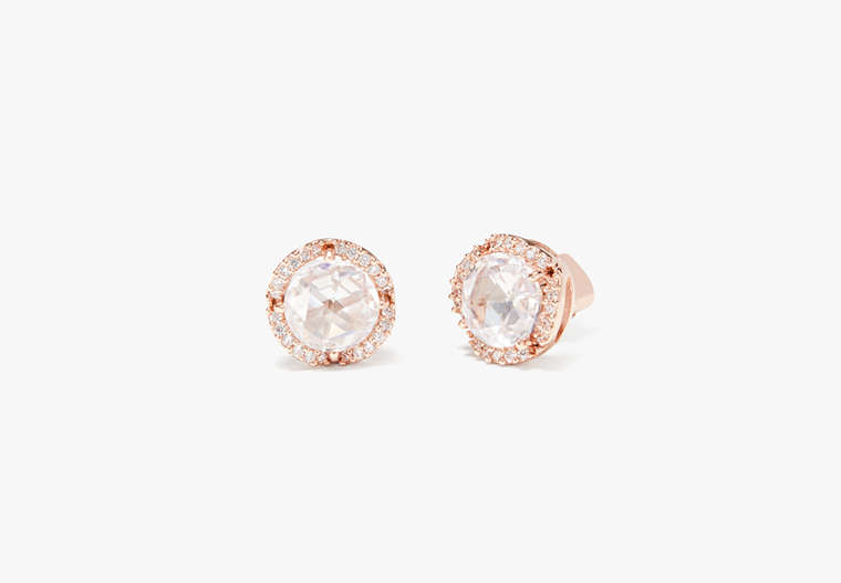 Kate Spade,that sparkle pavé round large studs,earrings,Clear/Rose Gold image number 0