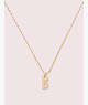 Kate Spade,truly yours b mini pendant,Clear/Gold