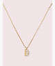 Kate Spade,truly yours d mini pendant,Clear/Gold