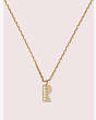 Kate Spade,truly yours r mini pendant,Clear/Gold