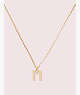 Kate Spade,truly yours m mini pendant,Clear/Gold