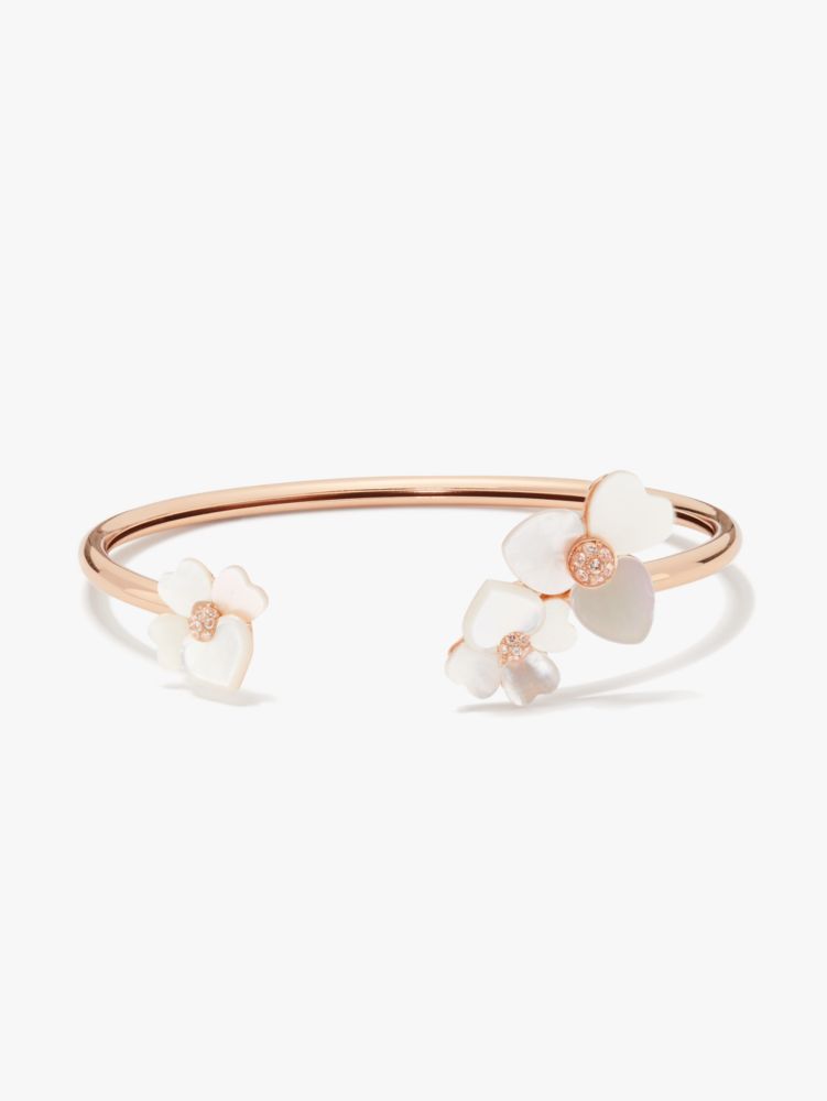 Kate Spade,precious pansy flex cuff,bracelets,Cream Multi/Rose Gold