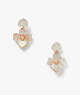 Kate Spade,precious pansy drop earrings,earrings,Cream Multi/Rose Gold