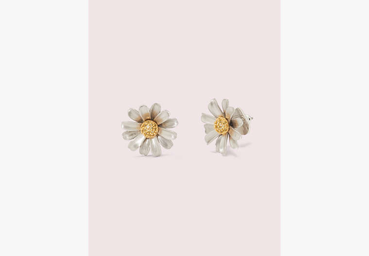 Kate Spade,into the bloom studs,earrings,Palladium image number 0