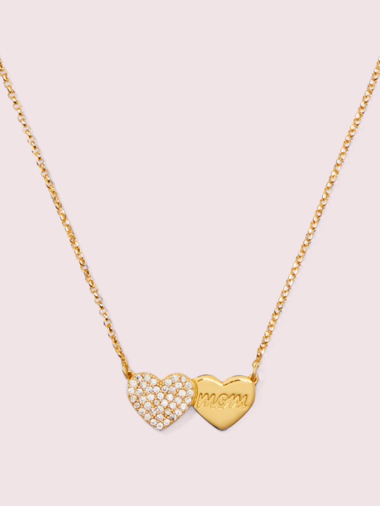 Mom Knows Best Pavé Heart Mom Pendant | Kate Spade New York