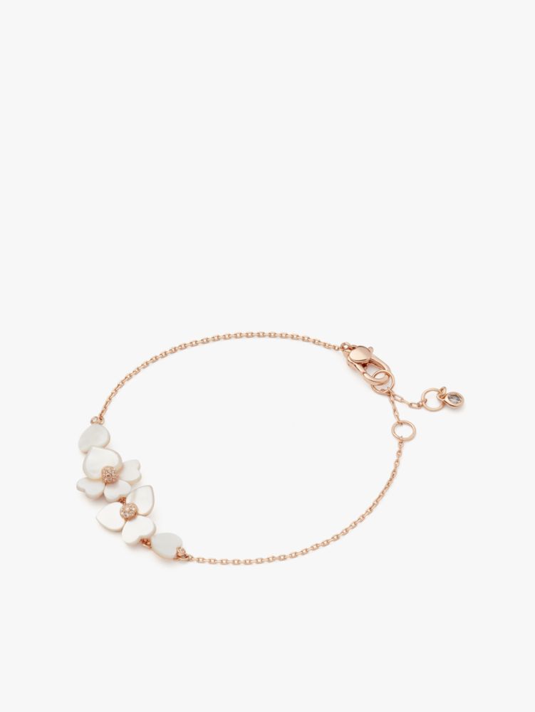 Kate Spade,precious pansy bracelet,bracelets,Cream Multi/Rose Gold