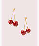 Kate Spade,tutti fruity cherry linear earrings,earrings,Engine Red