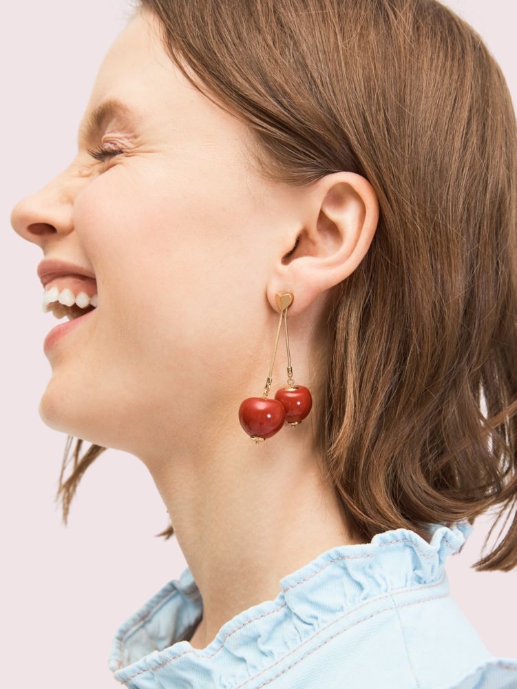 Tutti Fruity Cherry Linear Earrings | Kate Spade New York