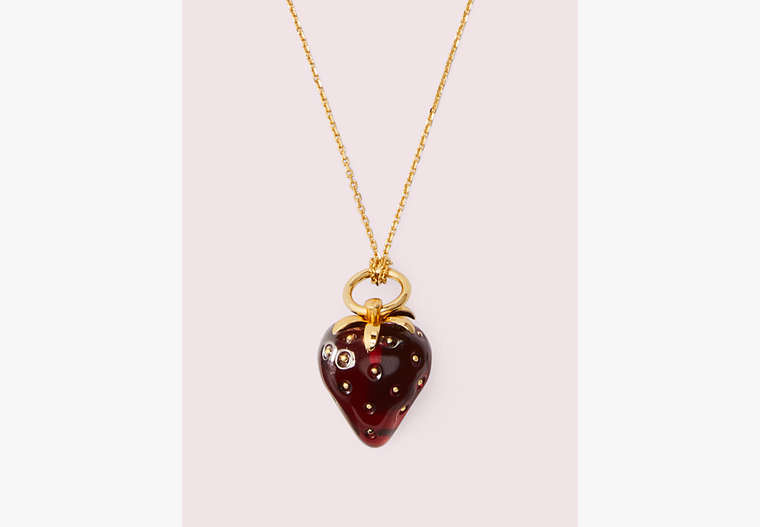 Kate Spade,tutti fruity strawberry mini pendant,necklaces,