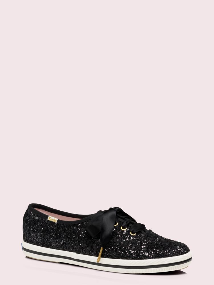 Kate spade black glitter keds on sale