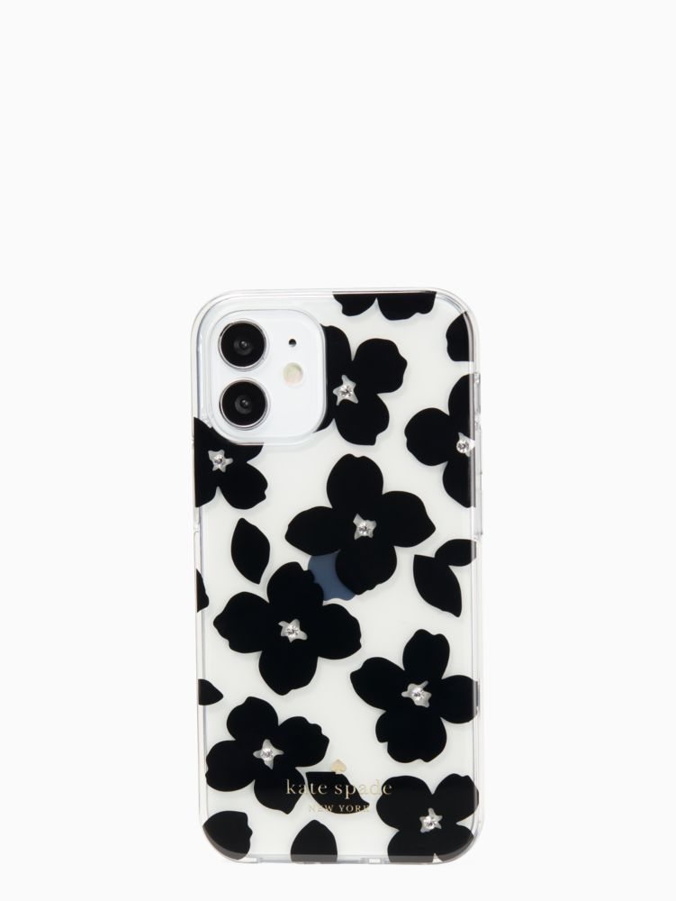Kate Spade,Jeweled Graphic Blooms Printed Iphone 12 Mini Case,
