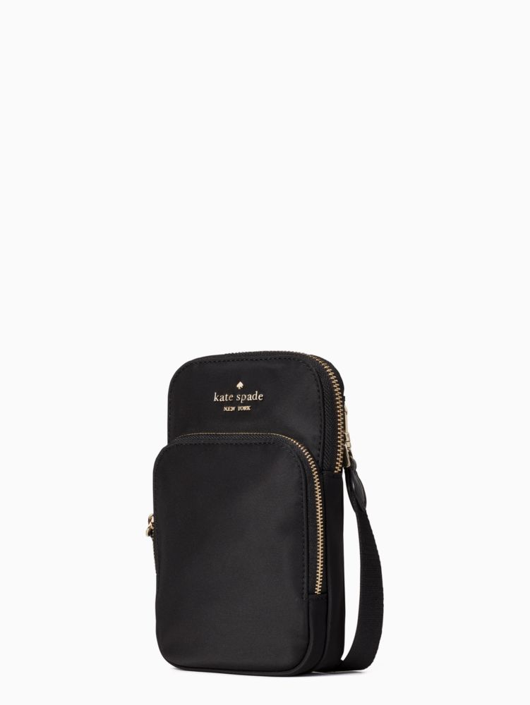 Kate Spade,chelsea north south dual zip iphone crossbody,phone cases,Black