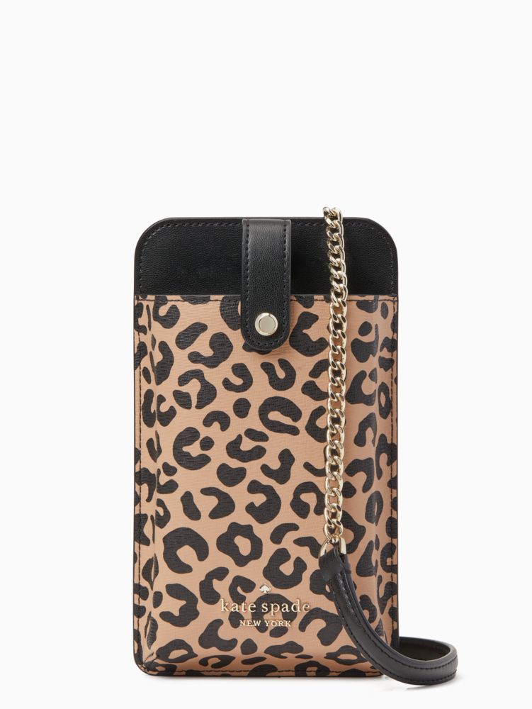 Kate Spade Remi Graphic Leopard Black Multi North South Tab Phone