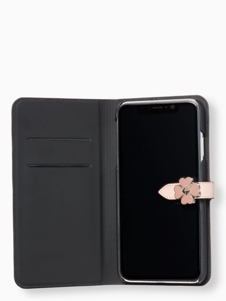 Kate Spade,flower hardware wrap folio iphone xs case,