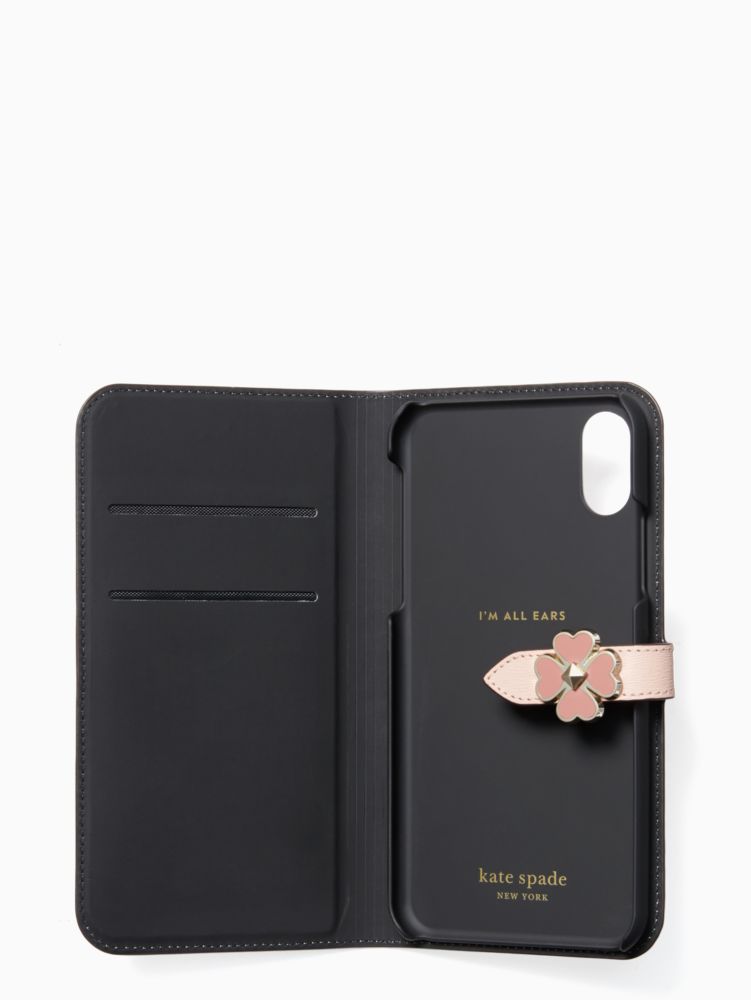 Kate Spade,flower hardware wrap folio iphone xs case,