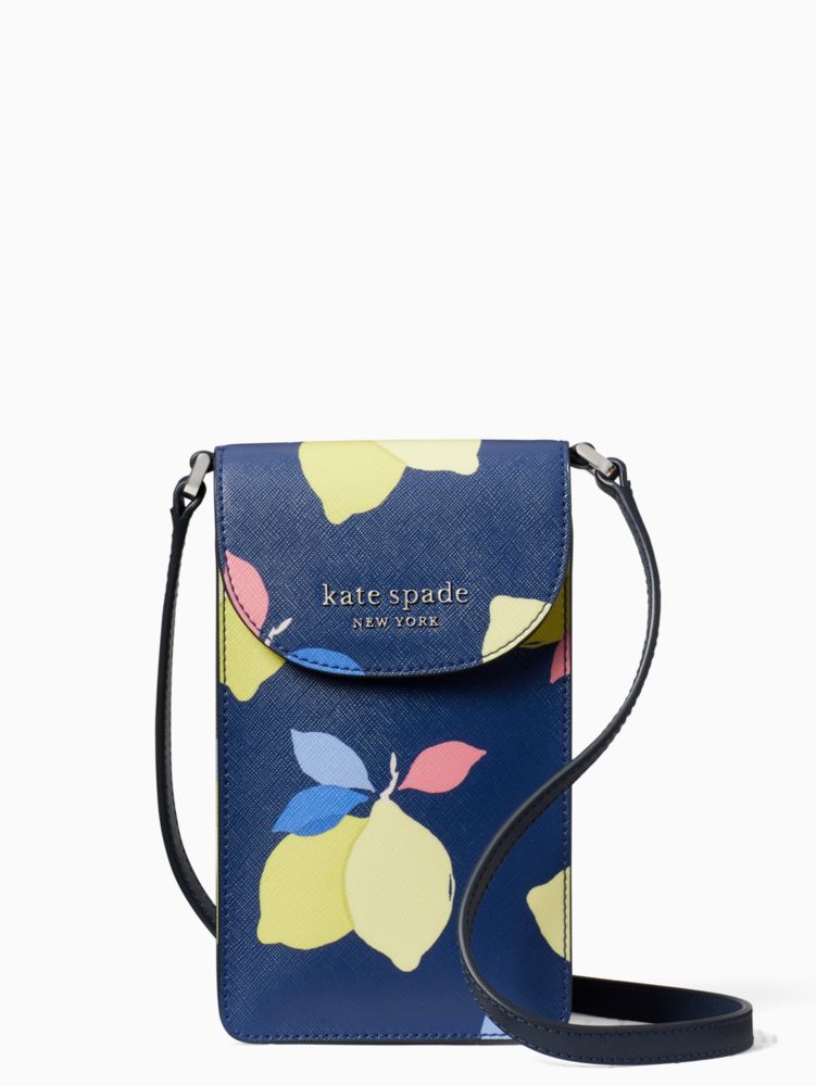 Kate+Spade+Cameron+Lemon+Zest+North+South+Flap+Phone+Crossbody+Bag+River  for sale online