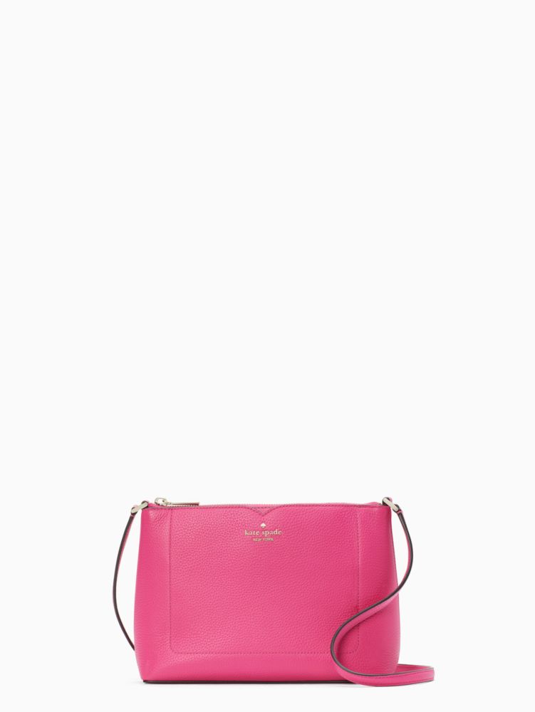 Kate Spade,Harlow Crossbody,Leather,Crossbody,Logo,Word Embellishment,Lined,Casual,