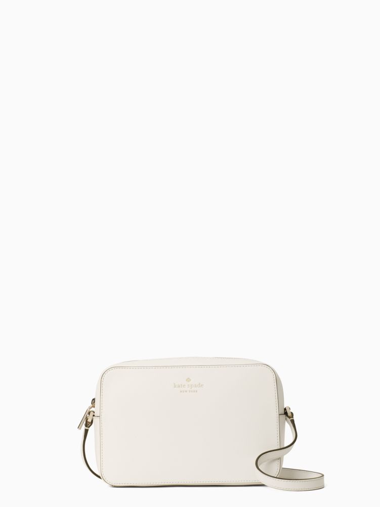 Kate Spade Smile Small Leather Shoulder Bag In Parchment