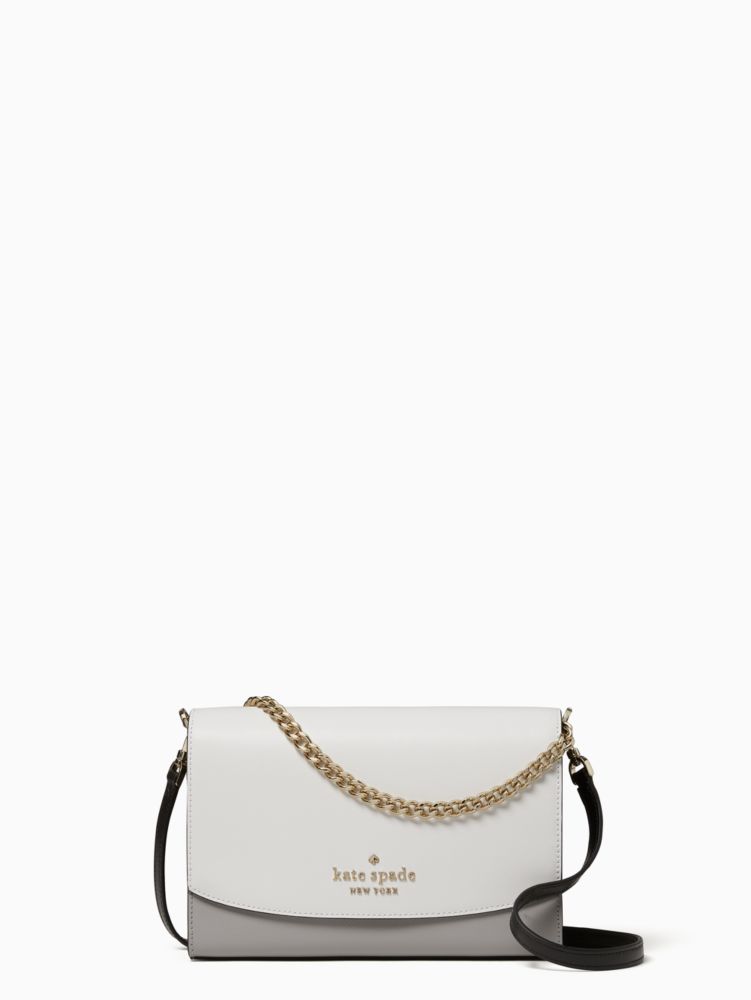 Kate Spade,Carson Convertible Crossbody,Crossbody,Chain Detail,Color Block,Logo,Word Embellishment,Gold Metal,Day Party,