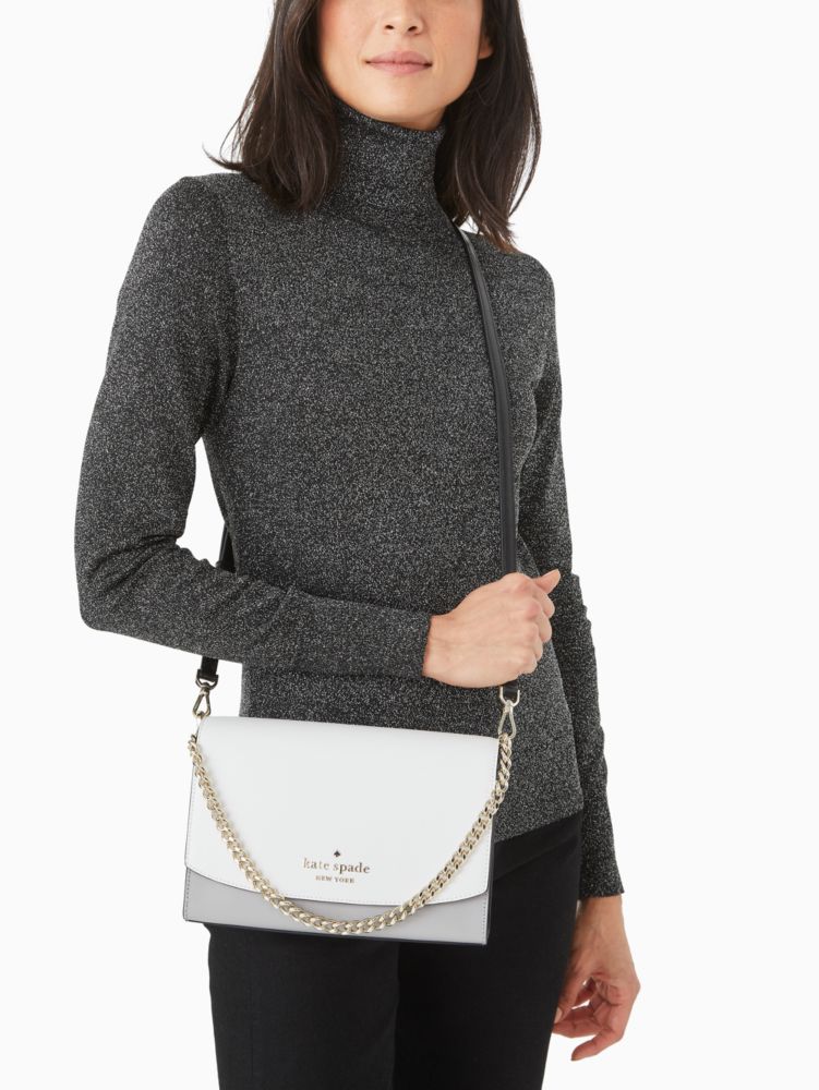 Kate Spade,Carson Convertible Crossbody,Crossbody,Chain Detail,Color Block,Logo,Word Embellishment,Gold Metal,Day Party,