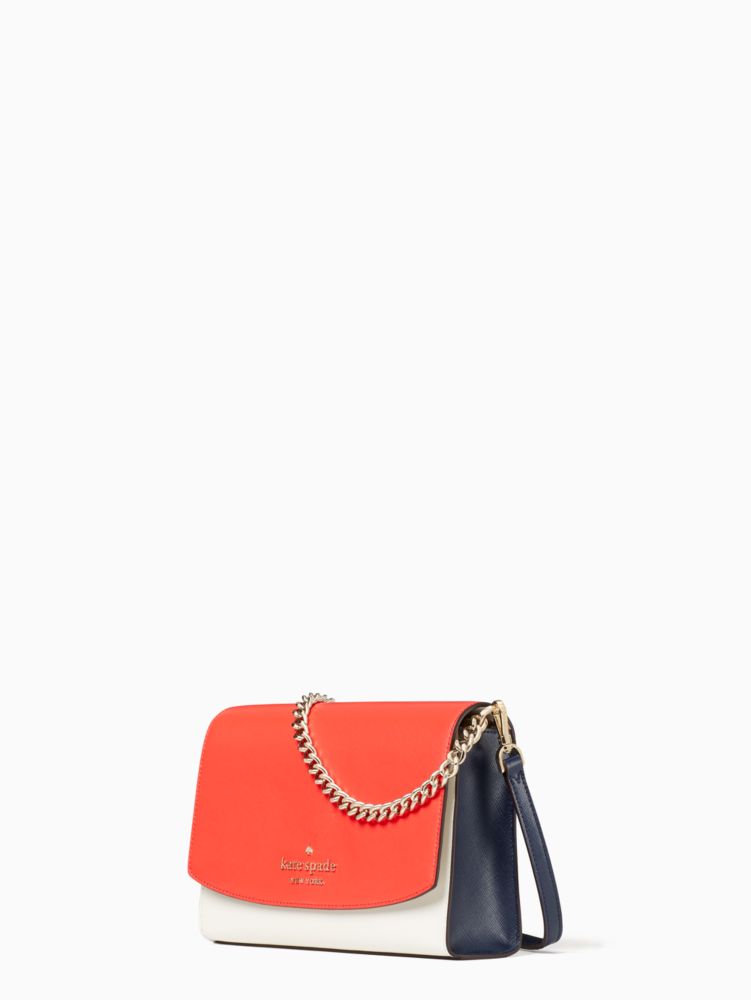 Kate Spade,Carson Convertible Crossbody,Crossbody,Chain Detail,Color Block,Logo,Word Embellishment,Gold Metal,Day Party,