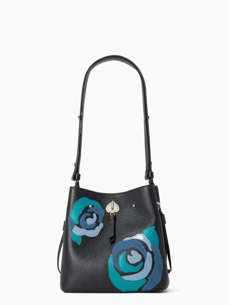 マーティ フローラル アップリケ スモール バケット, Black Multi, Product