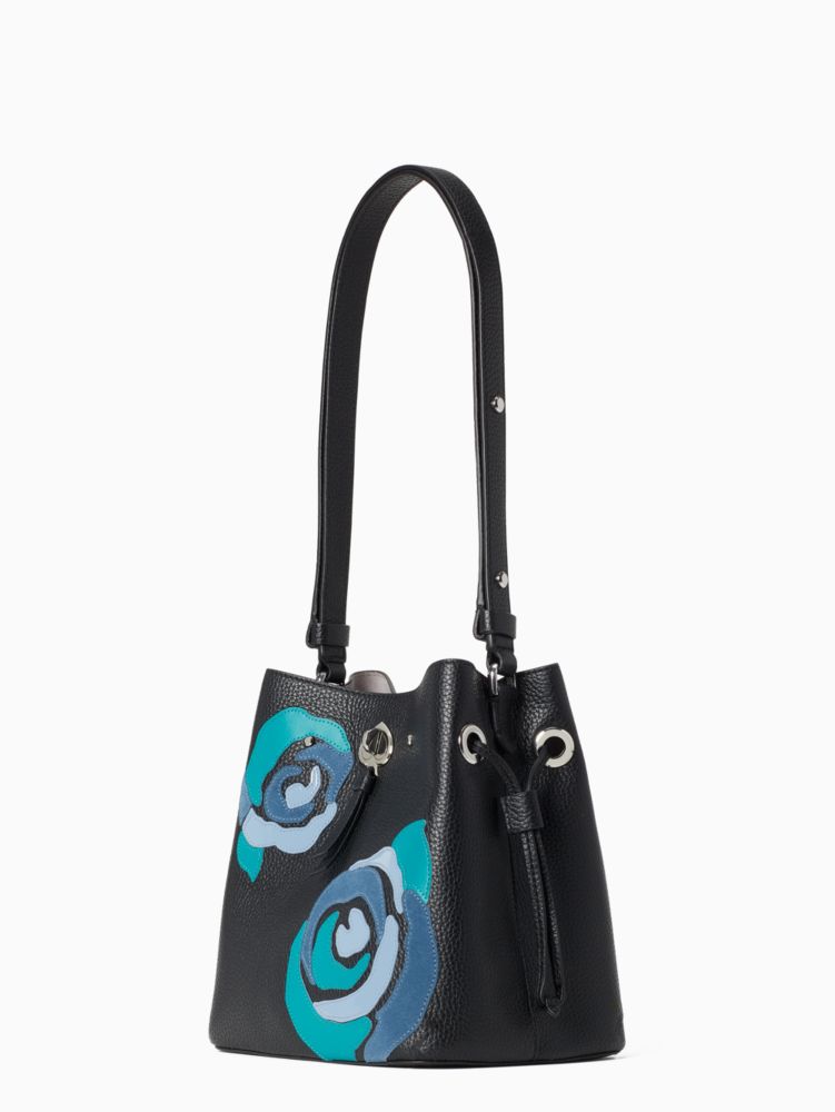 マーティ フローラル アップリケ スモール バケット, Black Multi, Product