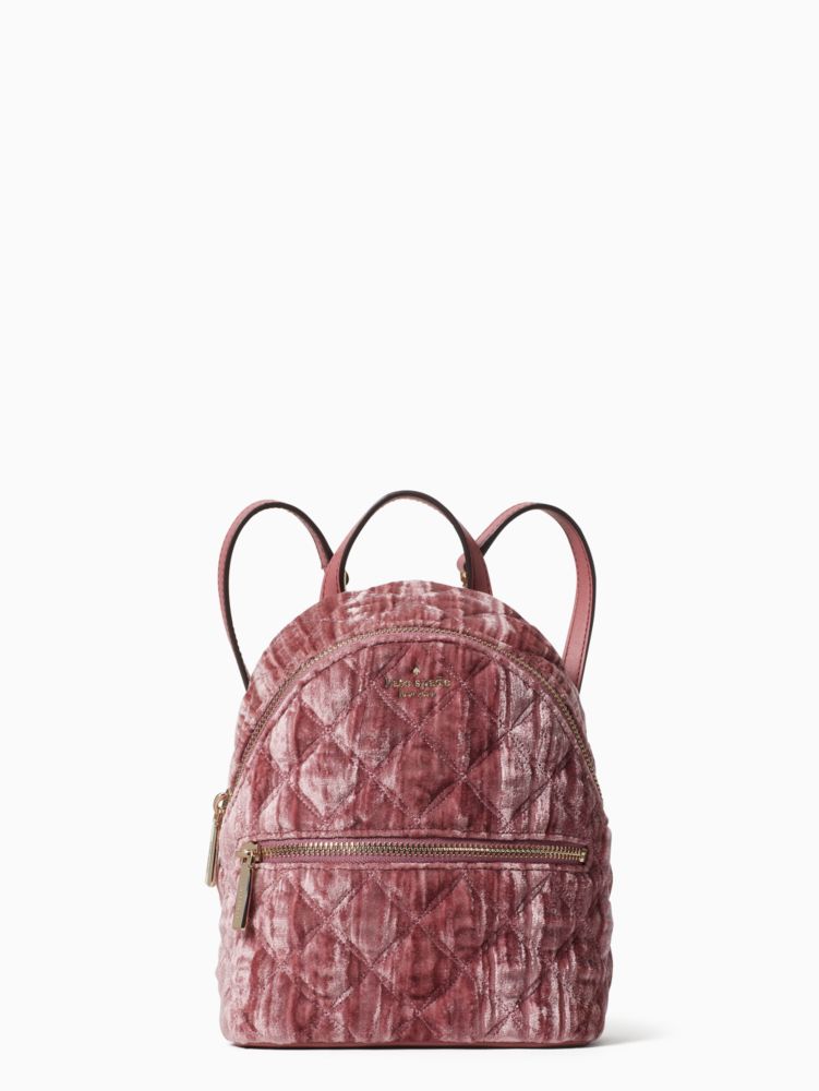 Kate spade velvet backpack new arrivals