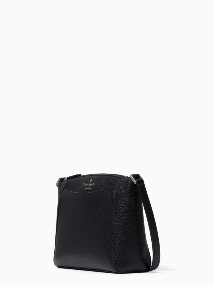 Kate Spade,Monica Small Crossbody,Leather,Crossbody,Logo,Word Embellishment,Casual,Black