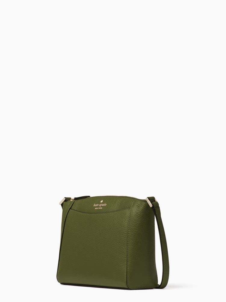 Kate Spade,Monica Small Crossbody,Leather,Crossbody,Logo,Word Embellishment,Casual,Olive