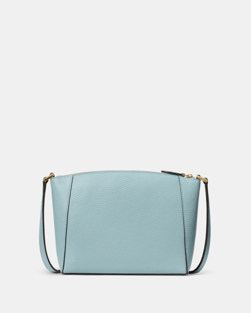 Kate Spade,Monica Small Crossbody,Leather,Crossbody,Logo,Word Embellishment,Casual,Blue