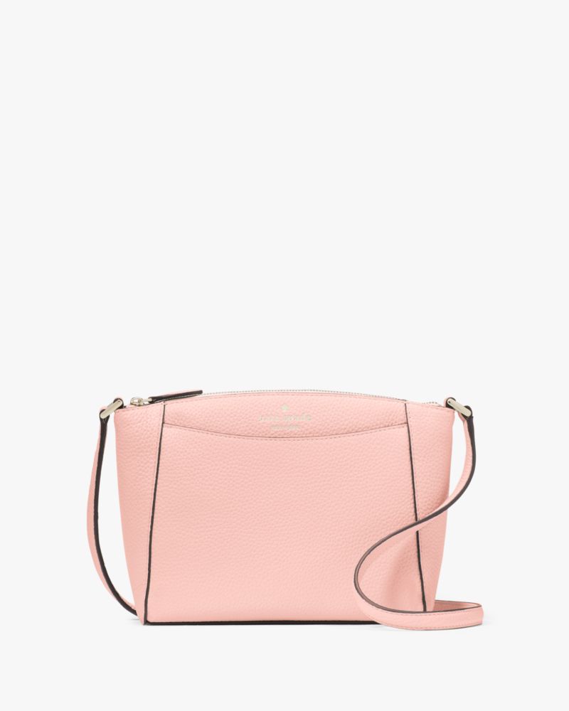 Kate Spade,Monica Small Crossbody,Leather,Crossbody,Logo,Word Embellishment,Casual,Pink