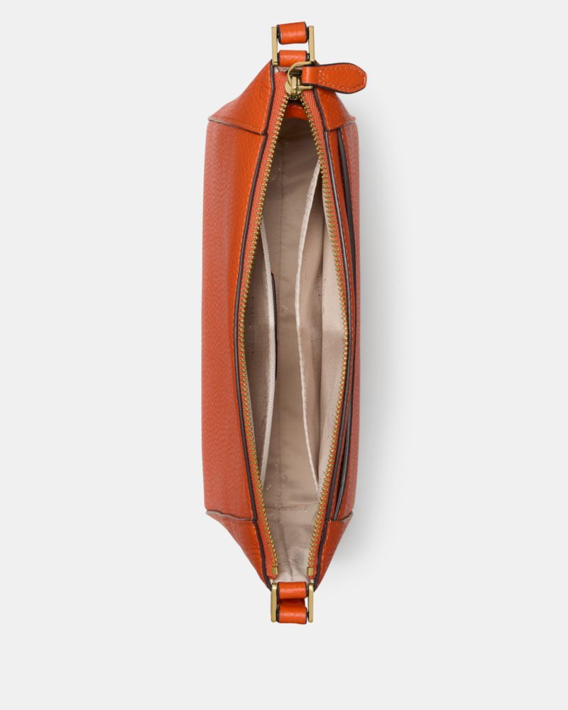 Kate Spade,Monica Small Crossbody,Leather,Crossbody,Logo,Word Embellishment,Casual,Burnt Orange