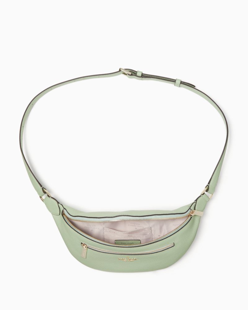 Kate Spade,Leila Belt Bag,Leather,Belt Bag,Logo,Word Embellishment,Lined,Gold Metal,Casual,