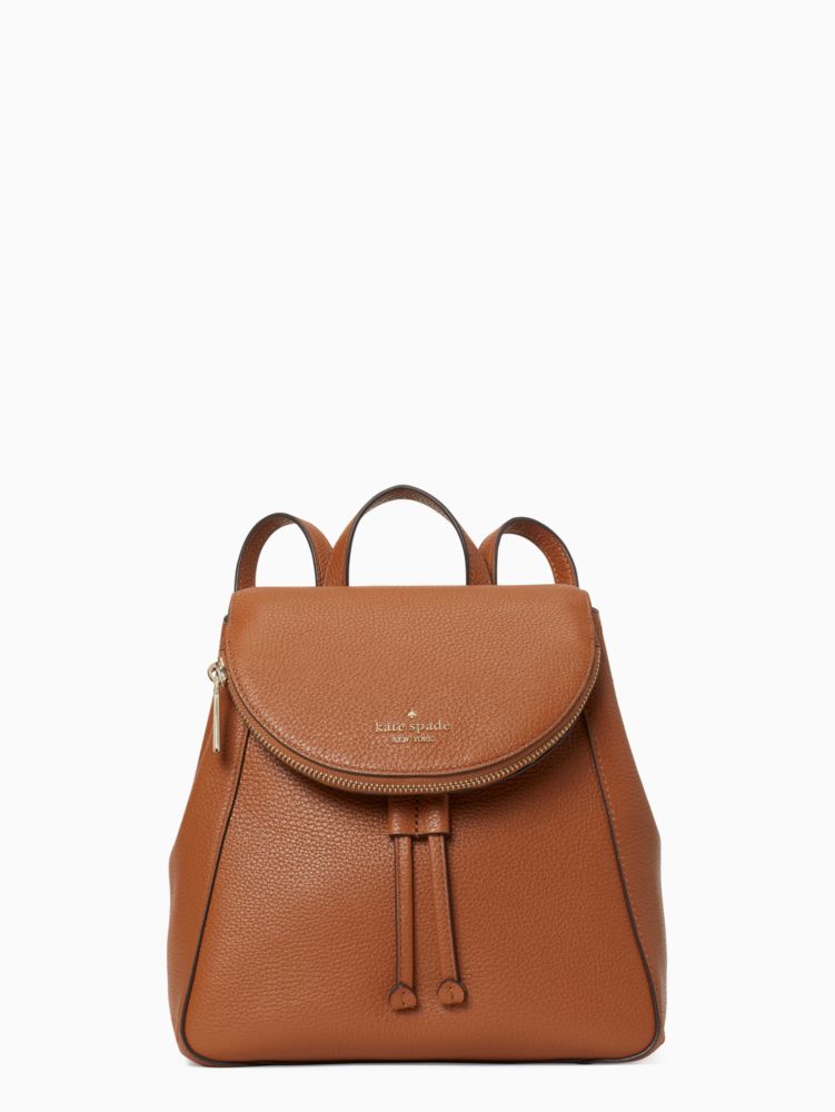 Kate Spade,leila medium flap backpack,backpacks,Warm Gingerbread