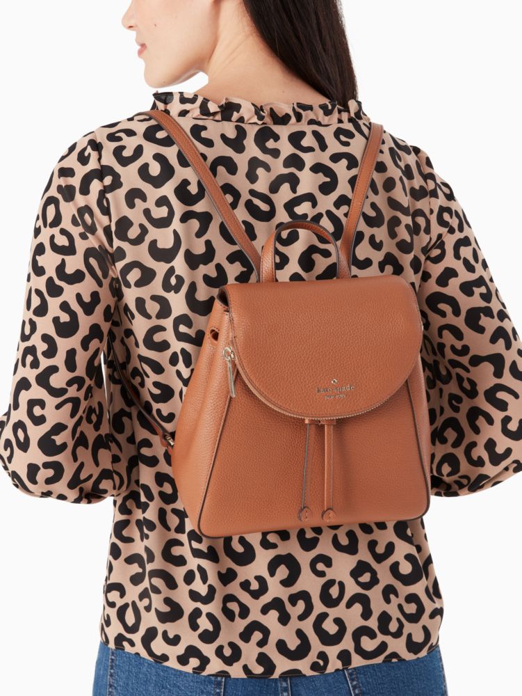 Kate Spade,leila medium flap backpack,backpacks,Warm Gingerbread
