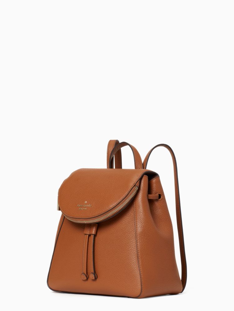 Kate Spade,leila medium flap backpack,backpacks,Warm Gingerbread