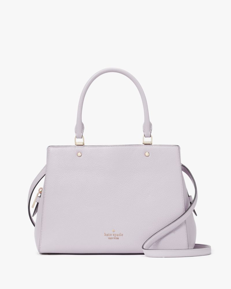 Kate Spade,Leila Medium Triple Compartment Satchel,satchels,Lilac Moonlight