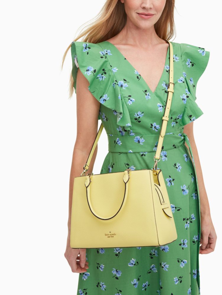 Kate Spade,レイラ ミディアム トリプル コンパートメント サッチェル,バッグ,フロスティライム
