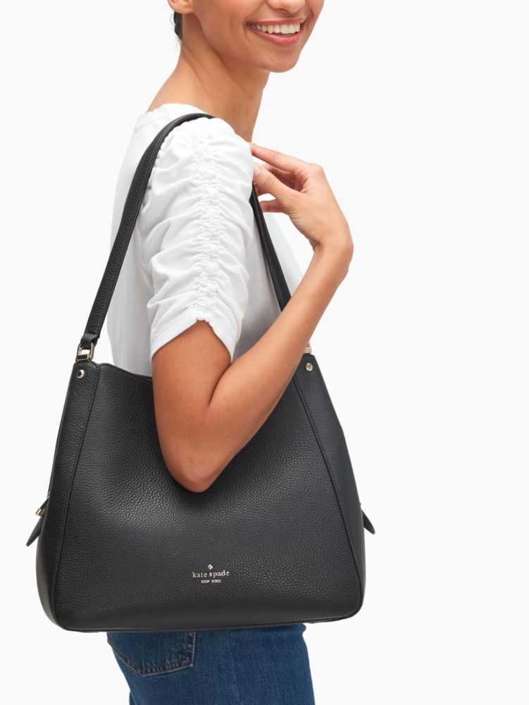 Kate Spade Leila Colorblock Medium Triple Compartment Shoulder Bag Purse  Handbag, WARM BEIGE MULTI