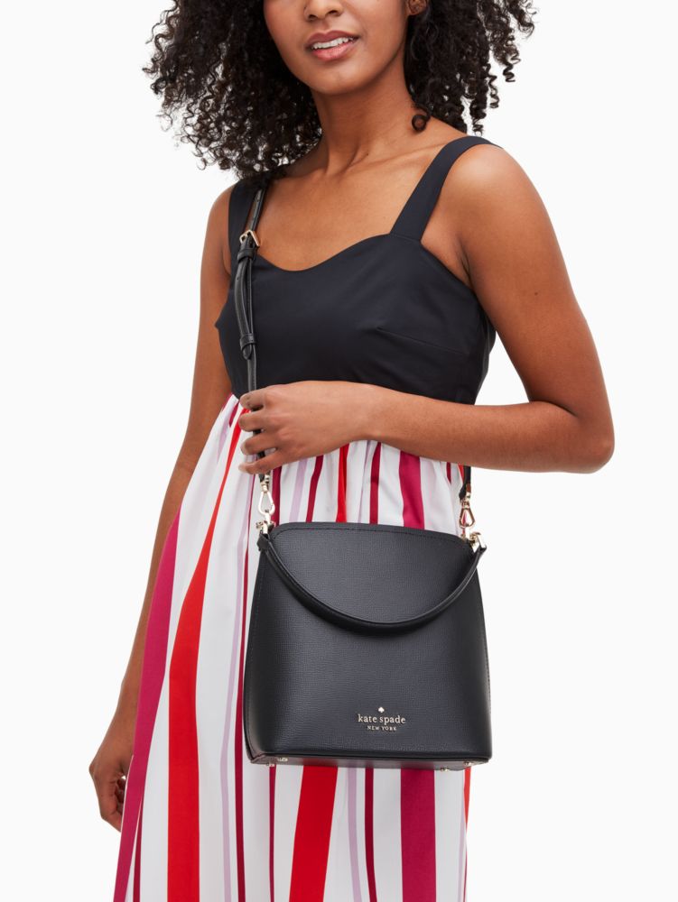 Kate Spade,darcy small bucket bag,shoulder bags,Black