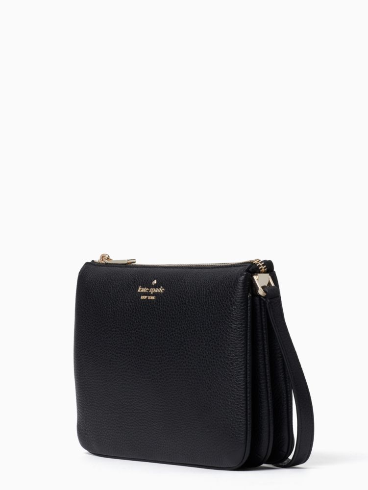 Kate Spade,Leila Triple Gusset Crossbody,crossbody bags,Black