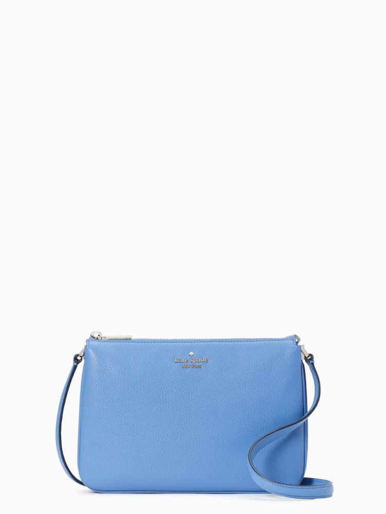 Kate Spade,Leila Triple Gusset Crossbody,Leather,Crossbody,Metal,Logo,Gusset,Casual,
