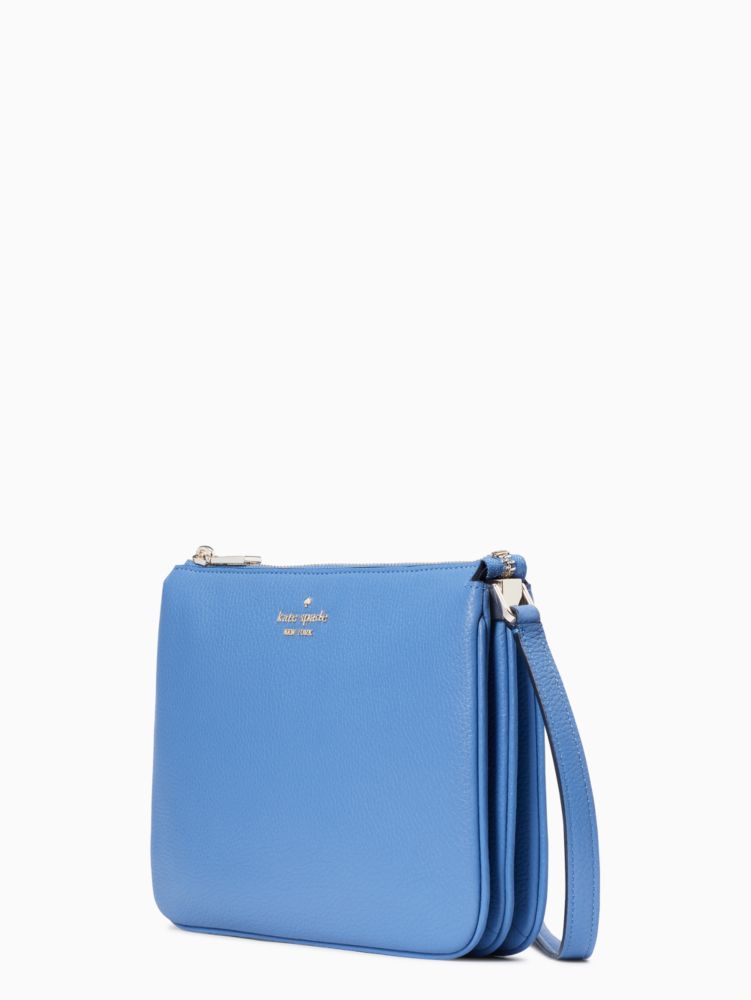 Kate Spade,Leila Triple Gusset Crossbody,Leather,Crossbody,Metal,Logo,Gusset,Casual,