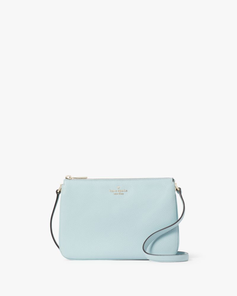 Kate Spade,Leila Triple Gusset Crossbody,crossbody bags,Dewy Blue