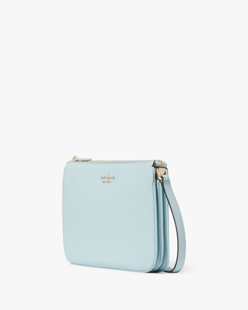 Kate Spade,Leila Triple Gusset Crossbody,crossbody bags,Dewy Blue