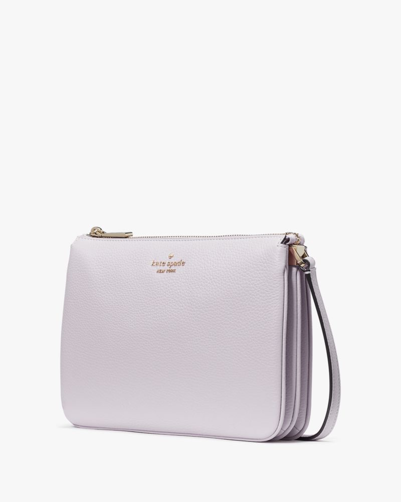 Kate Spade,Leila Triple Gusset Crossbody,crossbody bags,Lilac Moonlight